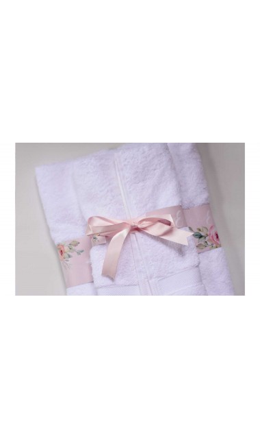 Trusou de botez somon cu alb si cu motive florale Watercolor Flowers 4